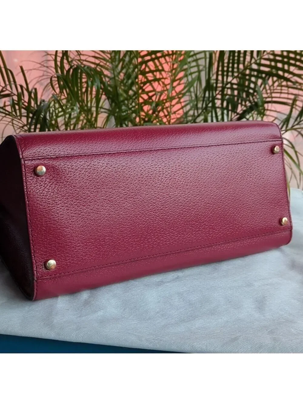 Kate Spade New York Red Leather Tote Handbag Top Handle Satchel Purse